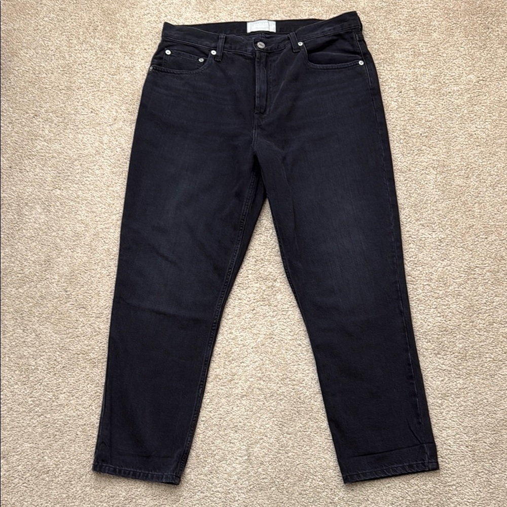 Everlane The Super Soft Straight Leg High Rise Black Wash Denim Jeans Size 31